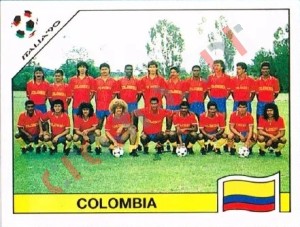 289 Team photo Colombia – FIFA World Cup Italia 1990 Panini