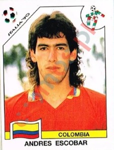 291 Andres Escobar – FIFA World Cup Italia 1990 Panini