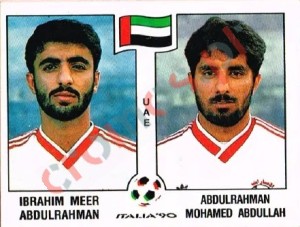 310 Ibrahim Meer Abdulrahman / Abbulrahman Mohamed Abdullah – FIFA World Cup Italia 1990 Panini