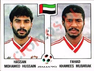 313 Hassan Mohamed Hussain / Fahad Khamees Mubarak – FIFA World Cup Italia 1990 Panini