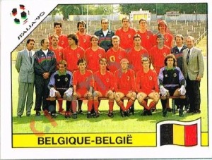 328 Team photo Belgique-Belgie – FIFA World Cup Italia 1990 Panini