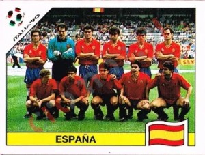 347 Team photo Espana – FIFA World Cup Italia 1990 Panini