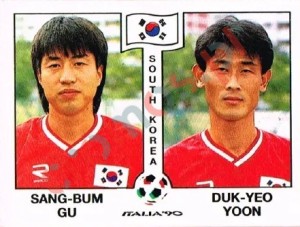 320 Sang-Bum Gu / Duk-Yeo Yoon – FIFA World Cup Italia 1990 Panini