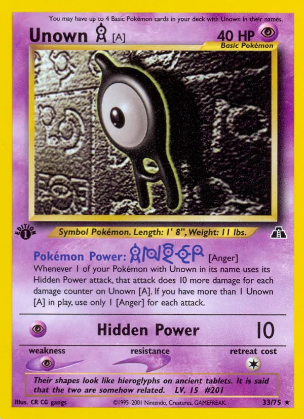 33-1ED Unown [A] – Neo Discovery