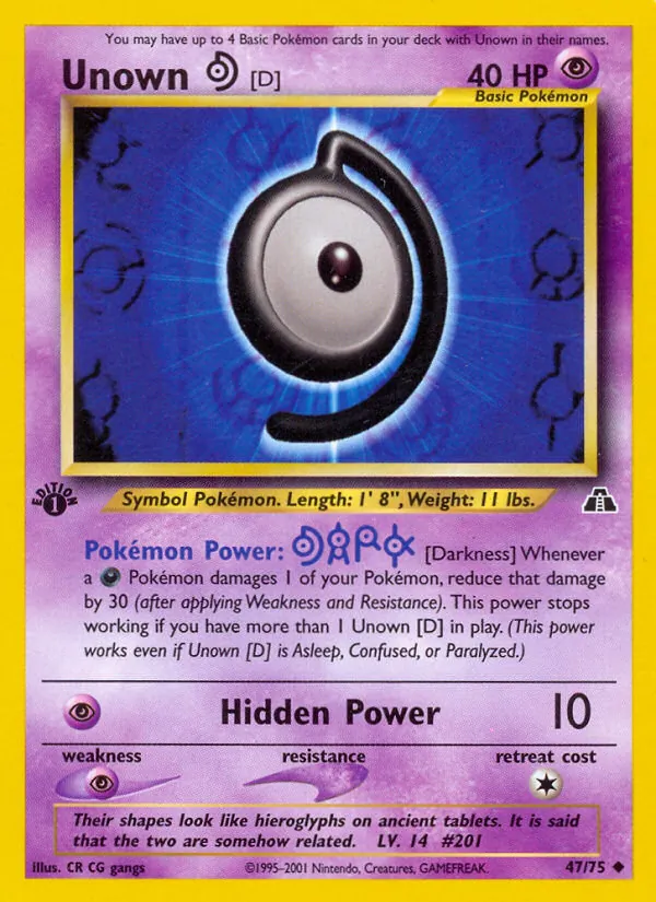 47-1ED Unown [D] – Neo Discovery