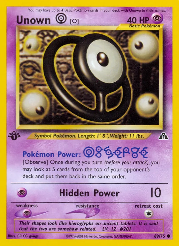 69-1ED Unown [O] – Neo Discovery
