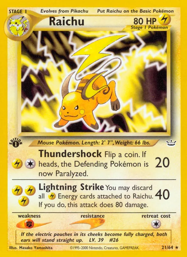 21-1ED Raichu – Neo Revelation