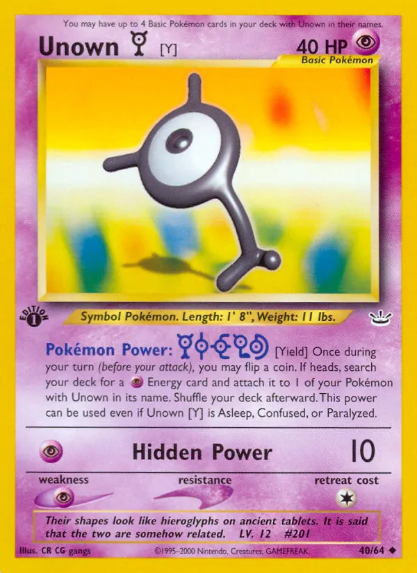 40 Unown [Y] – Neo Revelation