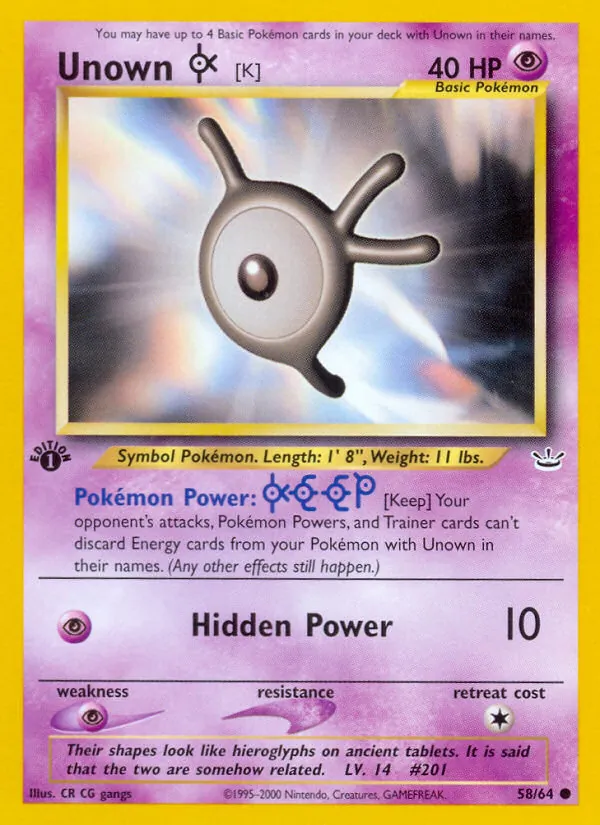 58 Unown [K] – Neo Revelation