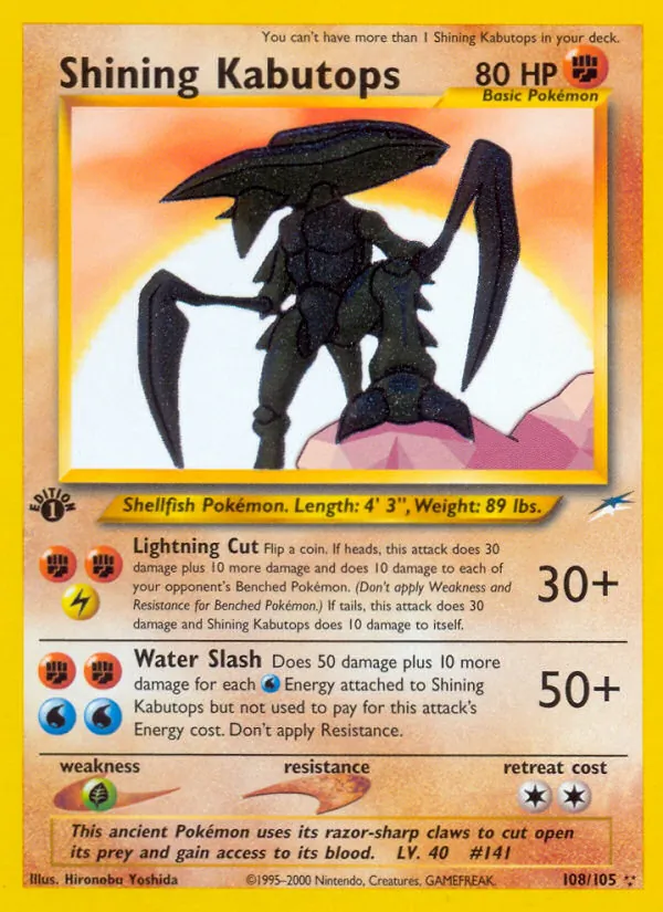 108-1ED Shining Kabutops – Neo Destiny