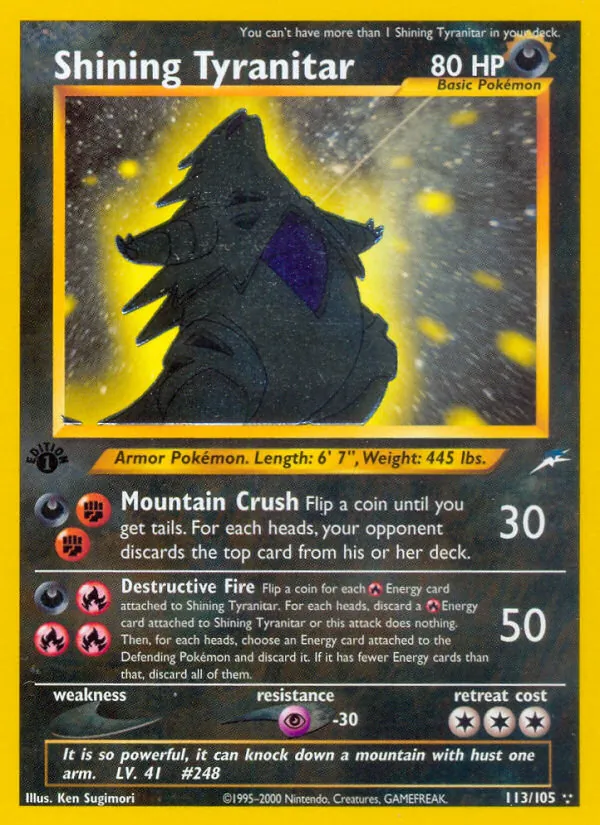 113-1ED Shining Tyranitar – Neo Destiny