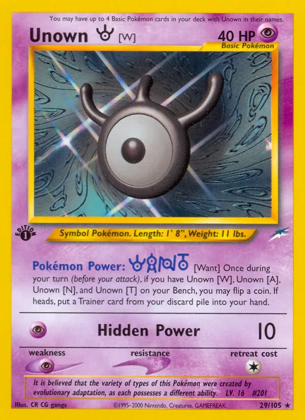 29 Unown [W] – Neo Destiny