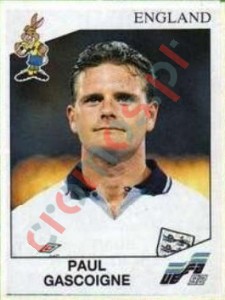 103 Paul Gascoigne – UEFA Euro Sweden 1992 Panini