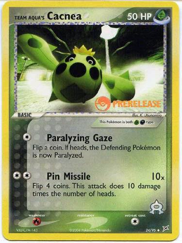 24-normal-prerelease Team Aqua's Cacnea (Prerelease stamp) – Team Magma vs Team Aqua