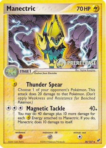 38-normal-prerelease Manectric (Prerelease stamp) – Deoxys