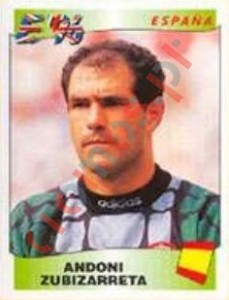 117 Andoni Zubizarreta – UEFA Euro England 1996 Panini