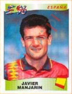 133 Javier Manjarin – UEFA Euro England 1996 Panini
