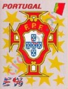 295 Portugal badge – UEFA Euro England 1996 Panini