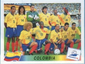 445 Team Colombia – FIFA World Cup France 1998 Panini