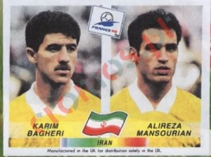 424 Karim Bagheri / Alireza Mansourian – FIFA World Cup France 1998 Panini