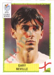 76 Gary Neville – UEFA Euro Belgium-Netherlands 2000 Panini