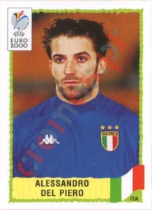 184 Alessandro Del Piero – UEFA Euro Belgium-Netherlands 2000 Panini