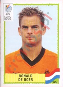 282 Ronald De Boer – UEFA Euro Belgium-Netherlands 2000 Panini