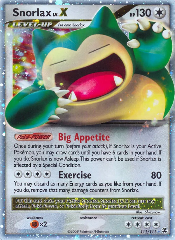 111 Snorlax LV.X – Rising Rivals