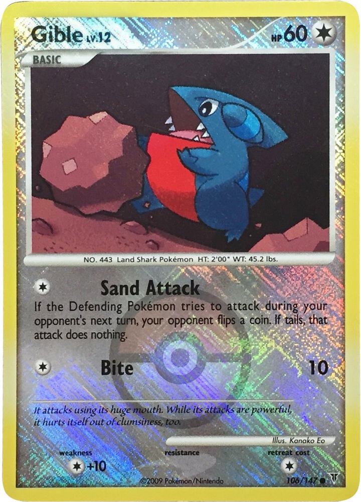 106-reverse-league Gible (Reverse Holo, League) – Supreme Victors