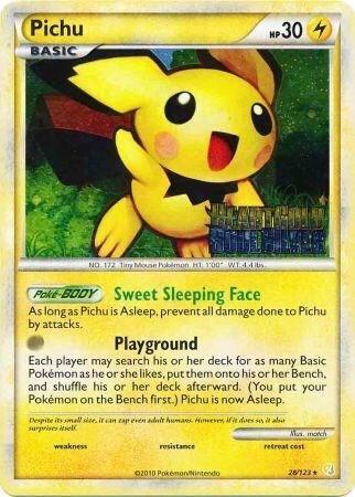 28-holo-prerelease Pichu (Holo, Prerelease stamp) – HeartGold SoulSilver