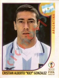 398 Cristian Alberto "Kily" Gonzalez – FIFA World Cup Korea/Japan 2002 Panini