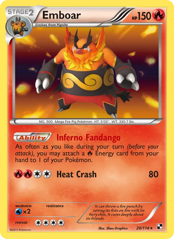 20 Emboar – Black & White