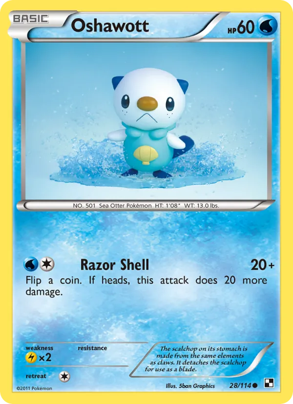 28 Oshawott – Black & White