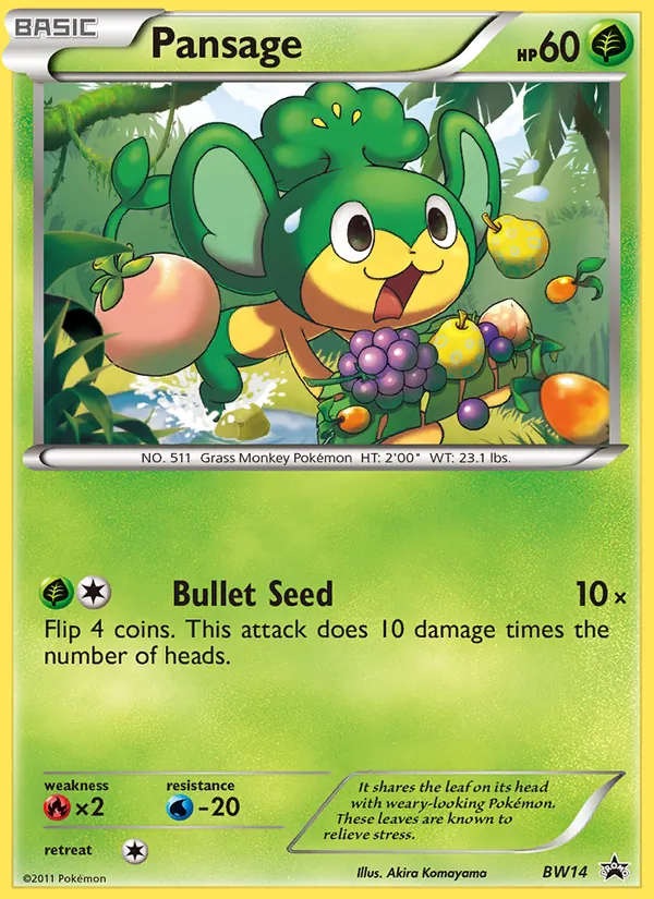 BW14 Pansage – BW Black Star Promos
