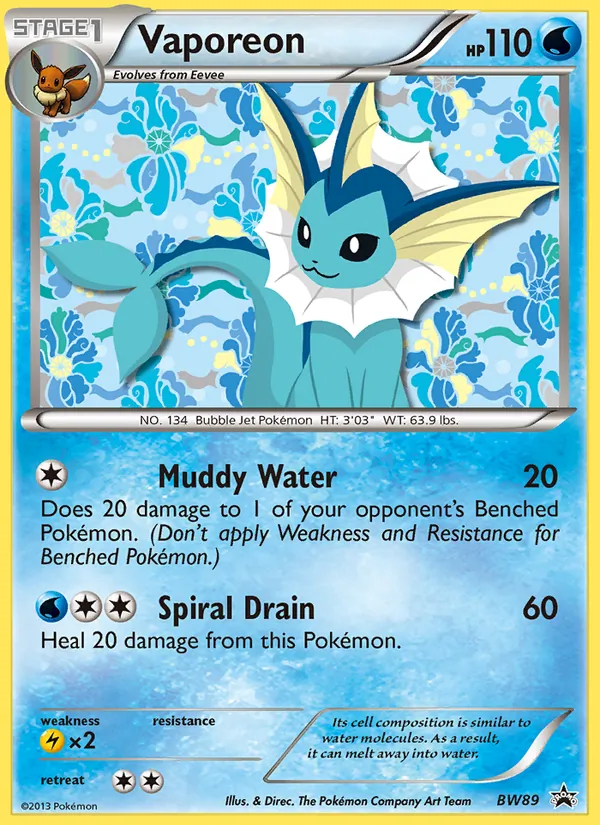 BW89 Vaporeon – BW Black Star Promos