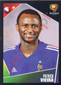 108 Patrick Vieira – UEFA Euro Portugal 2004 Panini