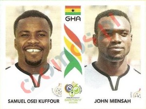 314 Samuel Osei Kuffour/John Mensah – FIFA World Cup Germany 2006 Panini