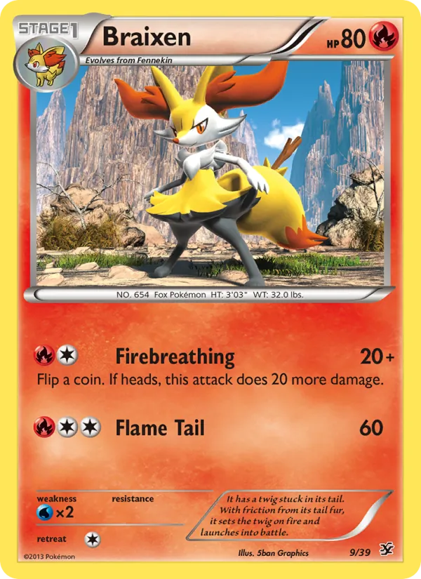 9 Braixen – Kalos Starter Set