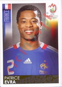 342 Patrice Evra – UEFA Euro Austria-Switzerland 2008 Panini