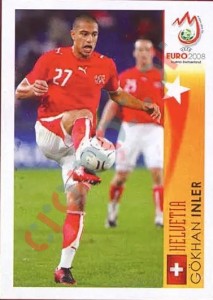485 Gökhan Inler - Helvetia – UEFA Euro Austria-Switzerland 2008 Panini