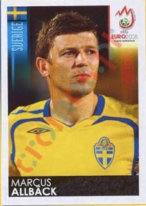 407 Marcus Allbäck – UEFA Euro Austria-Switzerland 2008 Panini