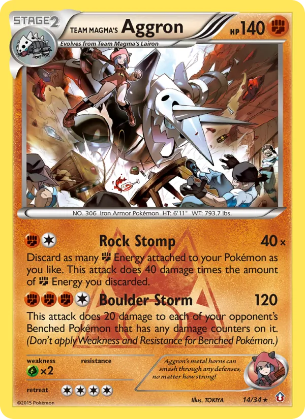 14 Team Magma's Aggron – Double Crisis