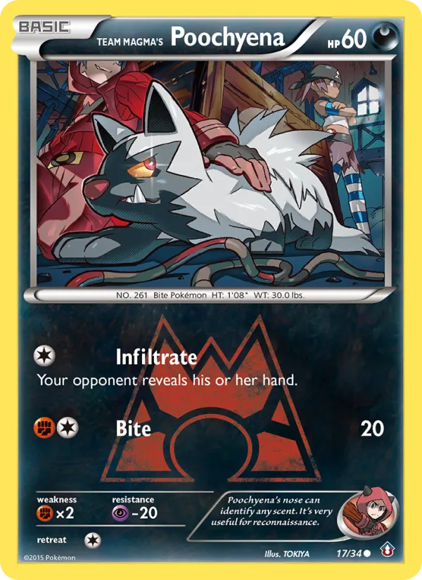 17 Team Magma's Poochyena – Double Crisis