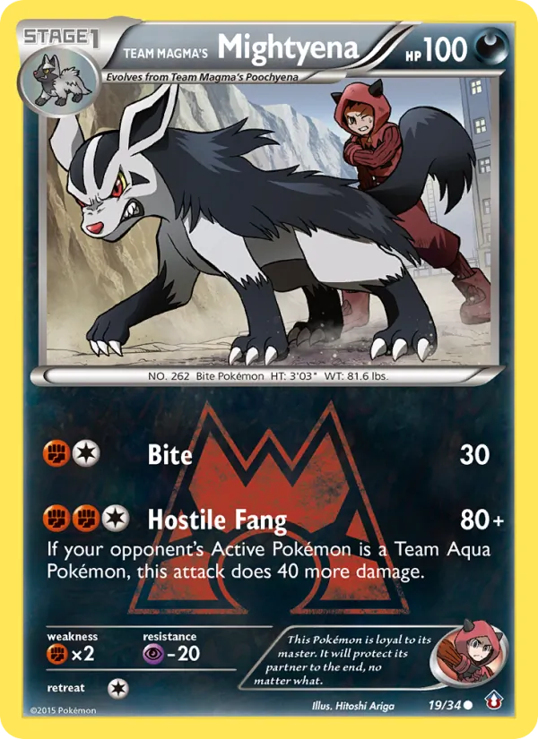 19 Team Magma's Mightyena – Double Crisis