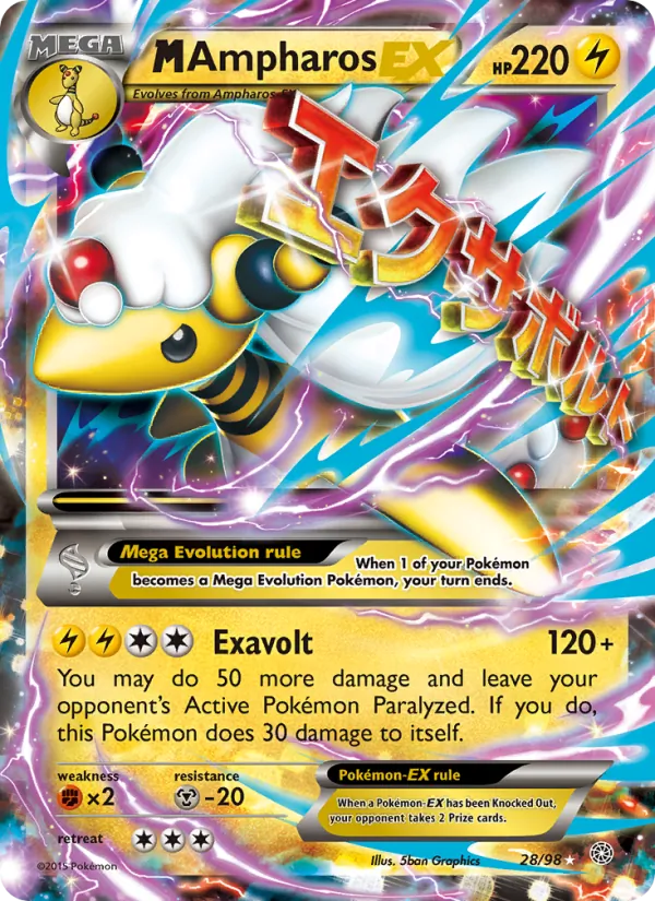 28 M Ampharos EX – Ancient Origins