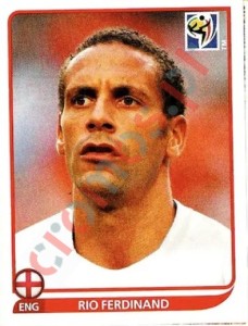 186 Rio Ferdinand – FIFA World Cup South Africa 2010 Panini