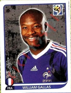 91 William Gallas – FIFA World Cup South Africa 2010 Panini