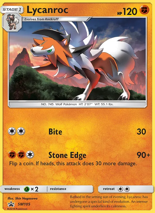 SM105 Lycanroc – SM Black Star Promos