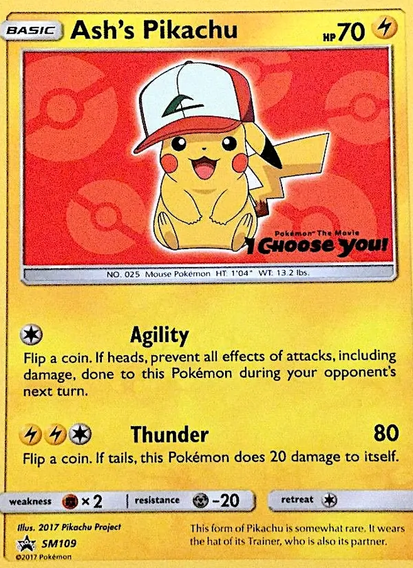 SM109 Ash's Pikachu – SM Black Star Promos
