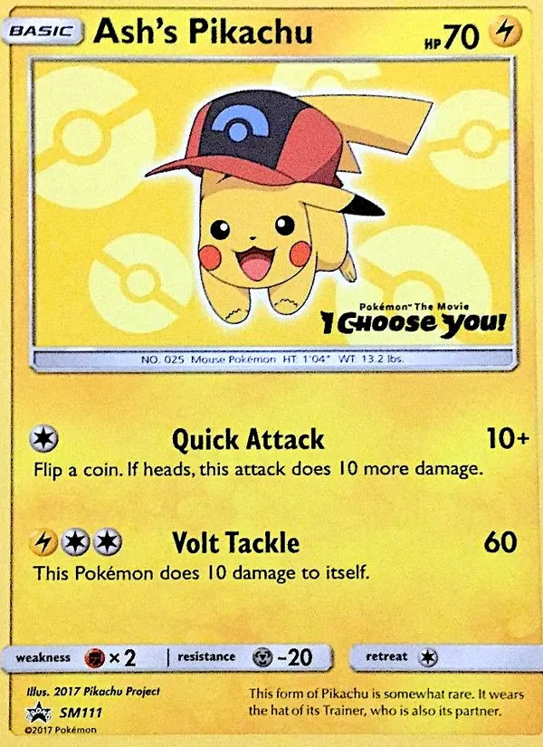 SM111 Ash's Pikachu – SM Black Star Promos